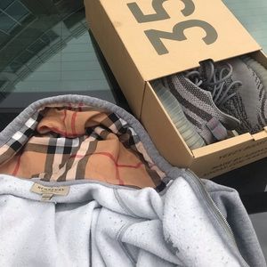 Burberry hoodie grey size medium